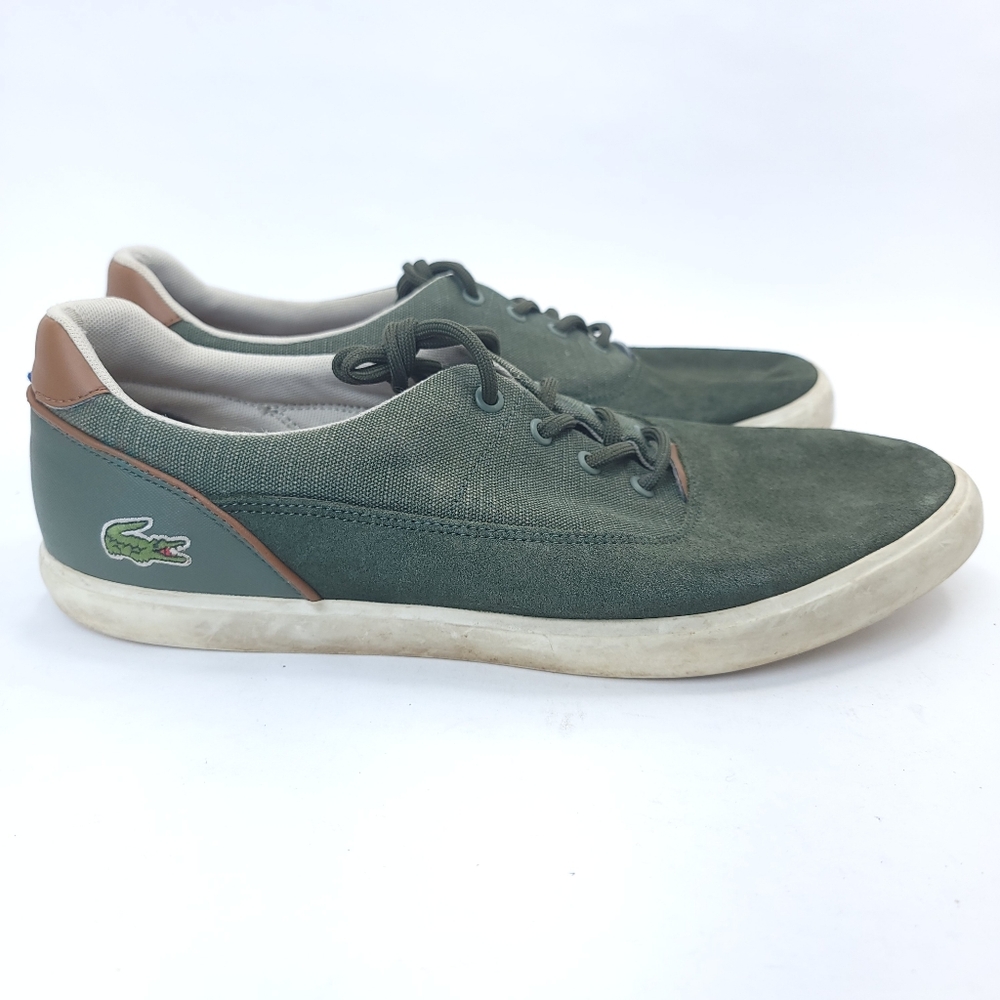 Lacoste Canvas Sneakers Green Mens Size 10.5 7-36cam0036kt1